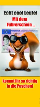 Banner-Display "Echt cool Leute!"